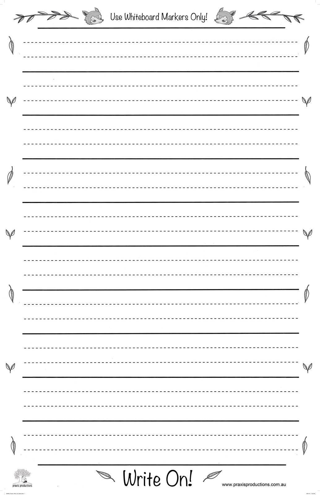 Write On - Large Laminated Dotted Thirds Chart - Praxis Productions