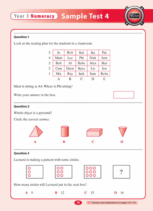 Excel NAPLAN Style Numeracy Test Year 3 Pascal Press Educational 