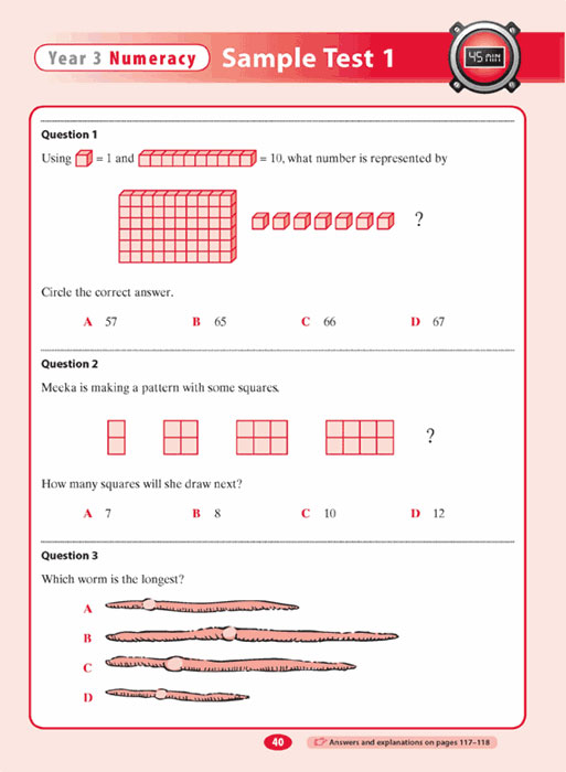 Excel NAPLAN Style Numeracy Test Year 3 Pascal Press Educational 