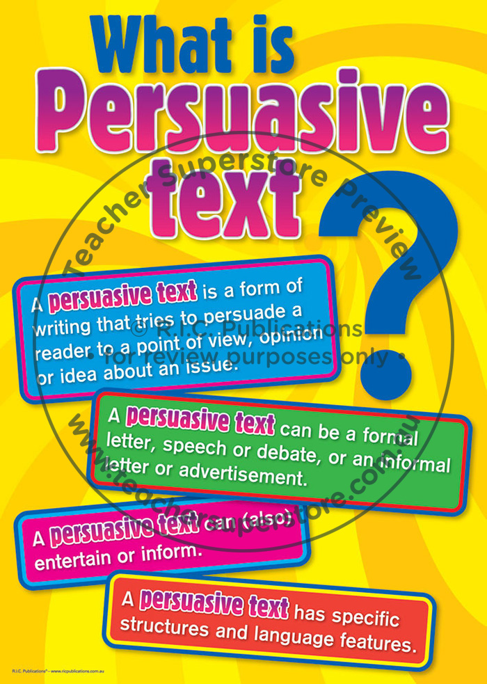 Persuasive Text Posters - R.I.C. Publications Educational Resources and ...