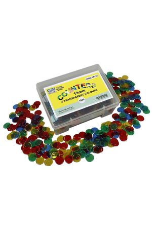 Counters - 19mm: Transparent 4 Colour (Box of 1000)