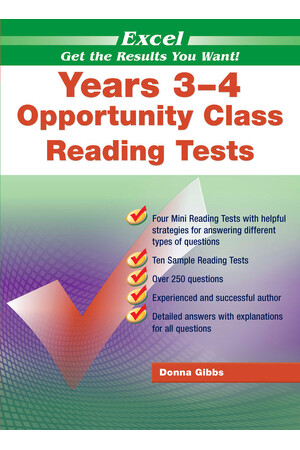 Excel Opportunity Class Reading Tests Years 3-4