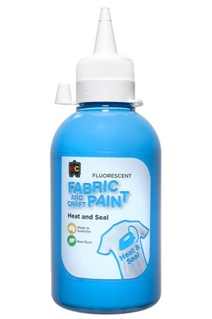 Fluorescent Fabric and Craft Paint - 250mL: Blue