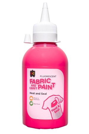 Fluorescent Fabric and Craft Paint - 250mL: Pink