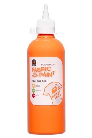 Fluorescent Fabric And Craft Paint 500mL - Orange