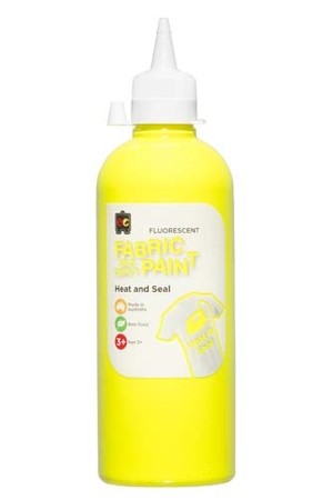 Fluorescent Fabric And Craft Paint 500mL - Yellow