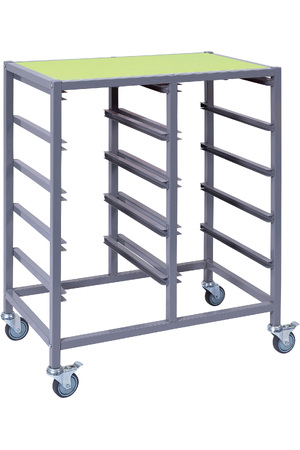 Double Tote Tray Trolley Frame (Magenta / Lime Green Top)
