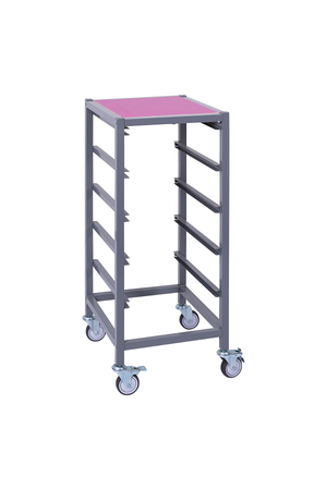 Single Tote Tray Trolley Frame (Magenta/ Lime Green Top)