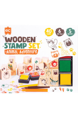 EC Wooden Stamp Set (51 Pieces) - All About Animals