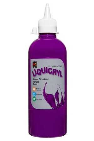 Liquicryl Fluorescent Junior Acrylic Paint 500mL - Purple