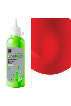 Liquitemp Fluorescent Poster Paint 500mL - Red