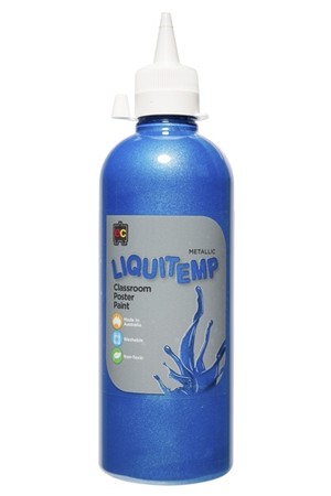 Metallic Liquitemp Classroom Poster Paint – 500mL: Blue