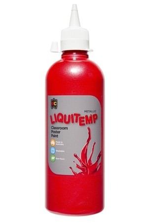 Metallic Liquitemp Classroom Poster Paint – 500mL: Red