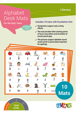 Alphabet Desk Mats for The Early Years - Foundation Font 