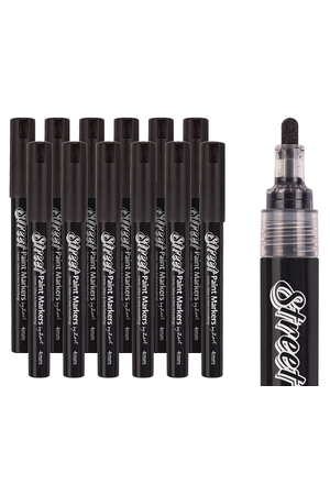 Street Paint Markers - Black (Pack of 12)