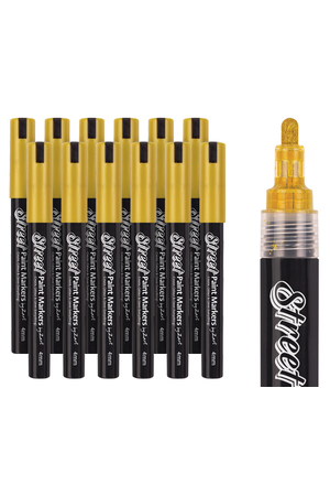 Street Paint Markers - Gold (Pack of 12)