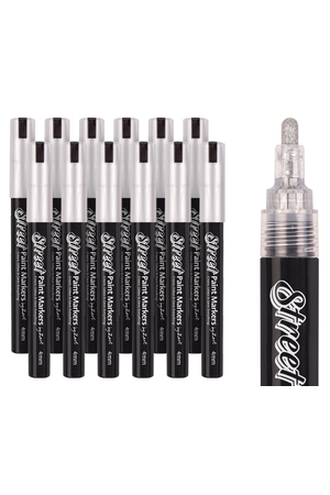 Street Paint Markers - Silver (Pack of 12)