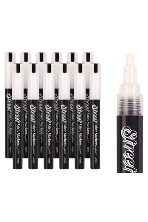 Street Paint Markers - White (Pack of 12)