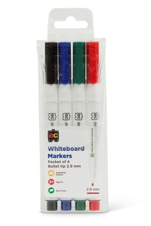 EC Whiteboard Markers Thick Assorted 4s - ZartArt Catalogue