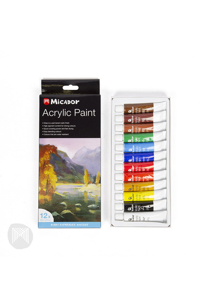 Micador Acrylic Paint - 12x 12ml