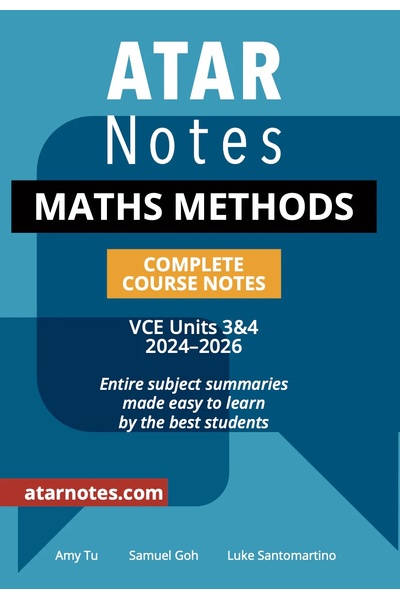 ATAR Notes VCE Maths Methods 3 & 4 Notes (2024-2026)