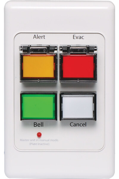 Redback Remote Alert Evac Bell UTP Wallplate to suit  4565A & A4500B