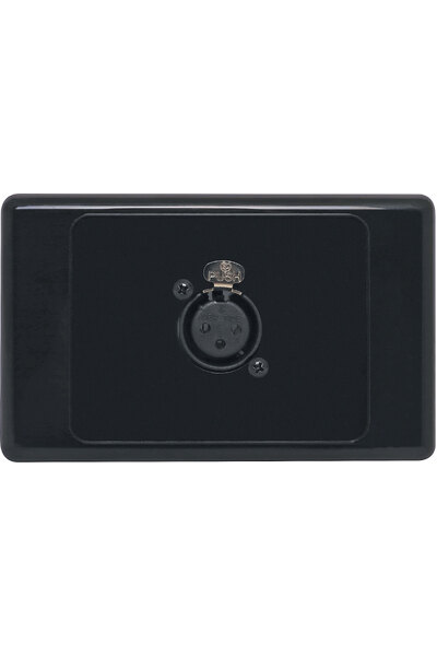Redback Black 3 pin XLR Horizontal Microphone Wallplate
