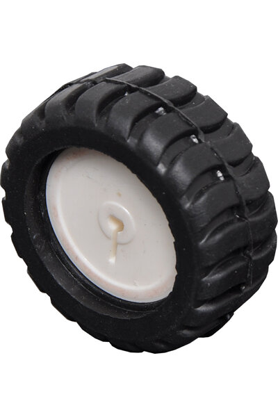 Altronics White Plastic Wheel Rubber Tyre For Micro N20 Motors