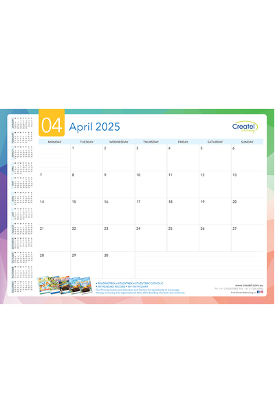 Monthly Desk Pad Calendar 2025