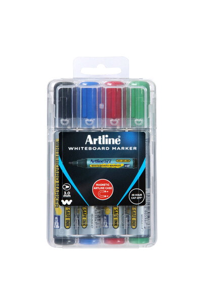 Artline Whiteboard Marker - 3mm (4pk)