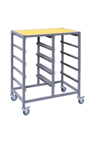 Double Tote Tray Trolley Frame (Blue / Yellow Top)