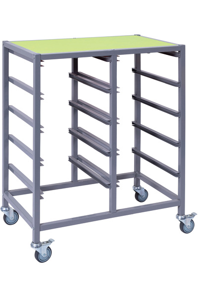 Double Tote Tray Trolley Frame (Magenta / Lime Green Top)