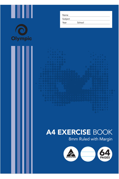 Olympic Exercise Book - A4: 64 Pages (Single)