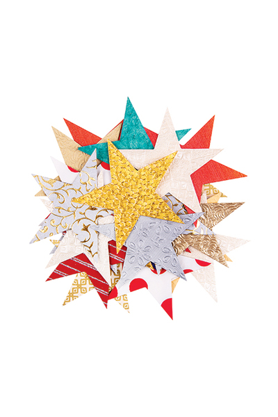Handmade Paper Stars (Christmas Colours) - Pack of 100