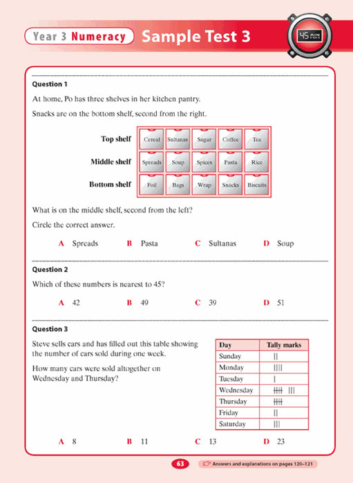 Excel NAPLAN Style Numeracy Test Year 3 Pascal Press Educational 