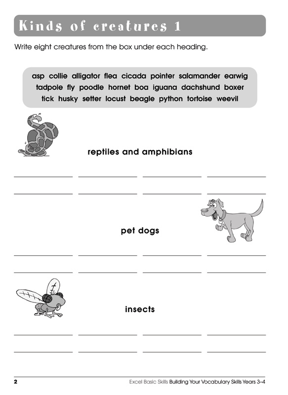 Excel Basic Skills - Building Your Vocabulary Skills: Years 3-4 ...